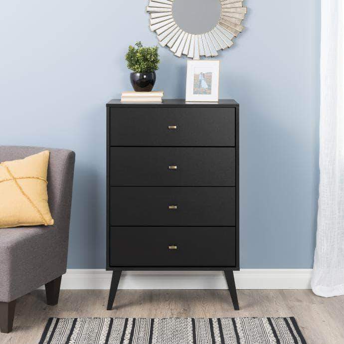 Milo Mid Century Modern 4-drawer Chest - Available in 4 Colours