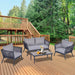 Pending - Outsunny 4 Piece PE Rattan Wicker Sofa Set Outdoor Conservatory Furniture Lawn Patio Coffee Table with Cushion Light Grey