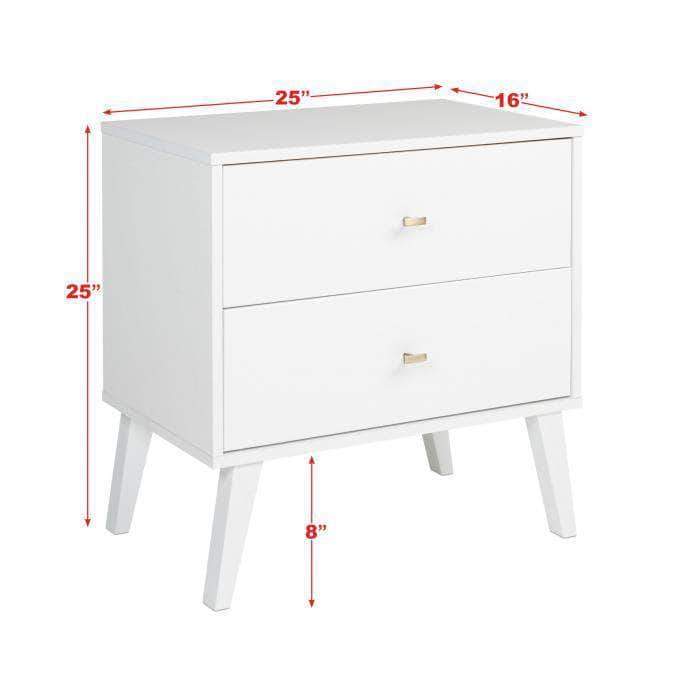 Milo Mid Century Modern 2-drawer Nightstand - Available in 4 Colours
