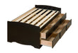 Prepac Bed Black Tall Twin Captain's Platform Storage Bed with 6 Drawers - Multiple Options Available