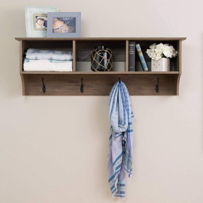 Prepac Entryway Grey 48 Inch Wide Hanging Entryway Shelf - Multiple Options Available