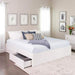 Prepac King / White Select 4-Post Platform Bed with 4 Drawers - Multiple Options Available