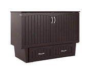 AFI Furnishings Murphy Cabinet Bed Espresso / Full Nantucket Murphy Cabinet Bed Chest with 6" Gel Memory Foam Mattress, Storage Drawer and Built-in Charger - Available in 4 Colours and 3 Sizes