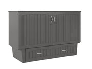 AFI Furnishings Murphy Cabinet Bed Grey / Queen Nantucket Murphy Cabinet Bed Chest with 6" Gel Memory Foam Mattress, Storage Drawer and Built-in Charger - Available in 4 Colours and 3 Sizes