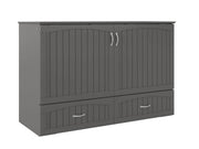AFI Furnishings Murphy Cabinet Bed Grey / Queen Southampton Murphy Cabinet Bed Chest with 6" Gel Memory Foam Mattress, Storage Drawer and Built-in Charger - Available in 3 Colours and 3 Sizes