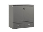 AFI Furnishings Murphy Cabinet Bed Grey / Twin XL Hamilton Murphy Cabinet Bed Chest with 6" Gel Memory Foam Mattress, Storage Drawer and Built-in Charger - Available in 4 Colours and 3 Sizes