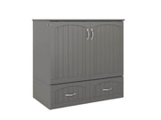 AFI Furnishings Murphy Cabinet Bed Grey / Twin XL Southampton Murphy Cabinet Bed Chest with 6" Gel Memory Foam Mattress, Storage Drawer and Built-in Charger - Available in 3 Colours and 3 Sizes