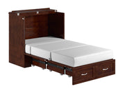 AFI Furnishings Murphy Cabinet Bed Hamilton Murphy Cabinet Bed Chest with 6" Gel Memory Foam Mattress, Storage Drawer and Built-in Charger - Available in 4 Colours and 3 Sizes