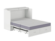 AFI Furnishings Murphy Cabinet Bed Hamilton Murphy Cabinet Bed Chest with 6" Gel Memory Foam Mattress, Storage Drawer and Built-in Charger - Available in 4 Colours and 3 Sizes