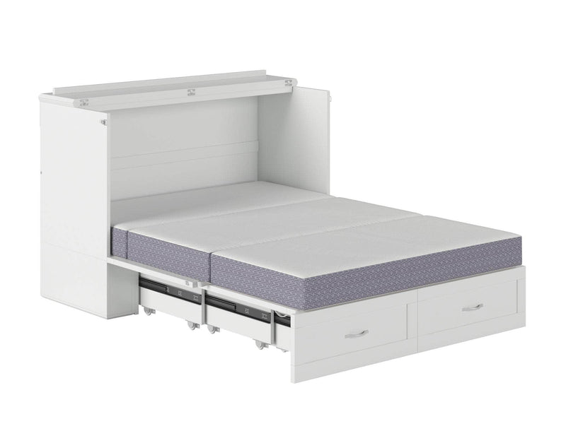 AFI Furnishings Murphy Cabinet Bed Hamilton Murphy Cabinet Bed Chest with 6" Gel Memory Foam Mattress, Storage Drawer and Built-in Charger - Available in 4 Colours and 3 Sizes