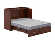 AFI Furnishings Murphy Cabinet Bed Hamilton Murphy Cabinet Bed Chest with 6" Gel Memory Foam Mattress, Storage Drawer and Built-in Charger - Available in 4 Colours and 3 Sizes