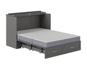 AFI Furnishings Murphy Cabinet Bed Hamilton Murphy Cabinet Bed Chest with 6" Gel Memory Foam Mattress, Storage Drawer and Built-in Charger - Available in 4 Colours and 3 Sizes