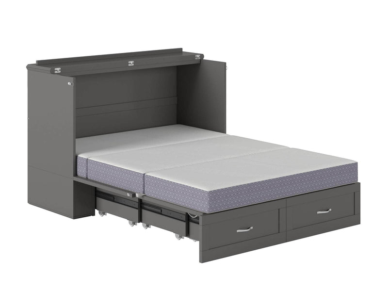 AFI Furnishings Murphy Cabinet Bed Hamilton Murphy Cabinet Bed Chest with 6" Gel Memory Foam Mattress, Storage Drawer and Built-in Charger - Available in 4 Colours and 3 Sizes