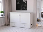 AFI Furnishings Murphy Cabinet Bed Hamilton Murphy Cabinet Bed Chest with 6" Gel Memory Foam Mattress, Storage Drawer and Built-in Charger - Available in 4 Colours and 3 Sizes