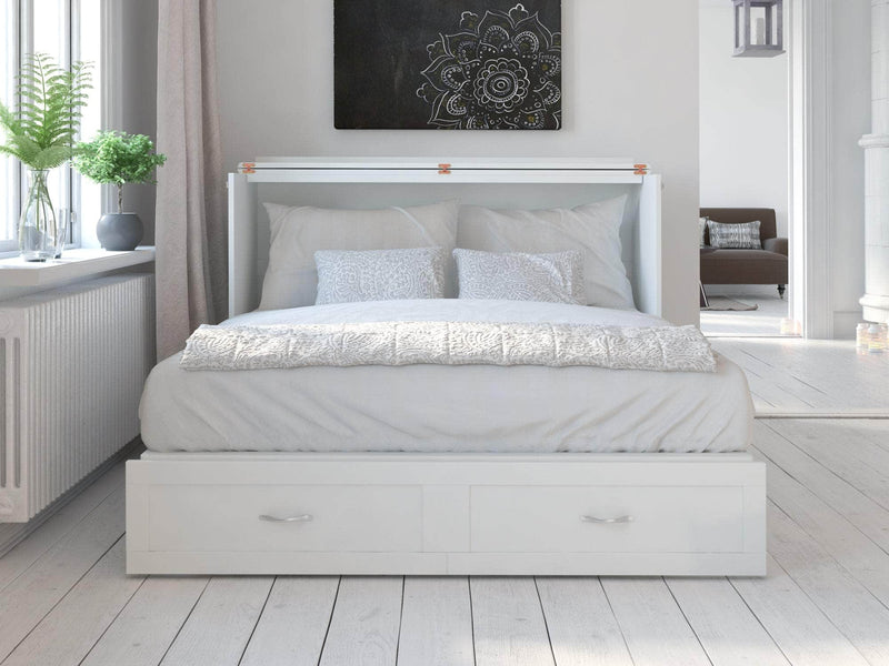 AFI Furnishings Murphy Cabinet Bed Hamilton Murphy Cabinet Bed Chest with 6" Gel Memory Foam Mattress, Storage Drawer and Built-in Charger - Available in 4 Colours and 3 Sizes