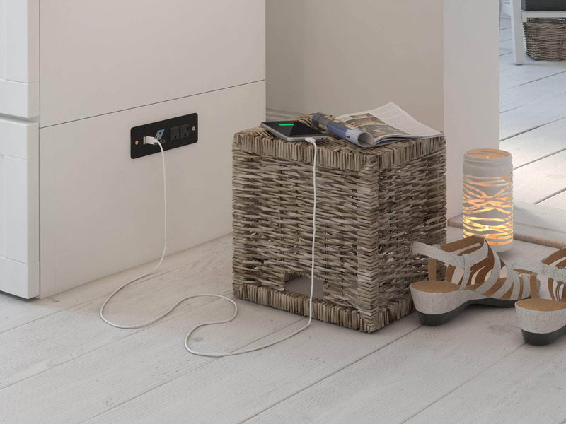 AFI Furnishings Murphy Cabinet Bed Hamilton Murphy Cabinet Bed Chest with 6" Gel Memory Foam Mattress, Storage Drawer and Built-in Charger - Available in 4 Colours and 3 Sizes