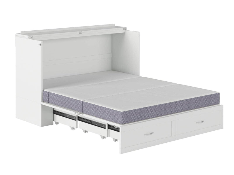 AFI Furnishings Murphy Cabinet Bed Hamilton Murphy Cabinet Bed Chest with 6" Gel Memory Foam Mattress, Storage Drawer and Built-in Charger - Available in 4 Colours and 3 Sizes