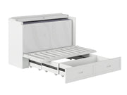 AFI Furnishings Murphy Cabinet Bed Hamilton Murphy Cabinet Bed Chest with 6" Gel Memory Foam Mattress, Storage Drawer and Built-in Charger - Available in 4 Colours and 3 Sizes