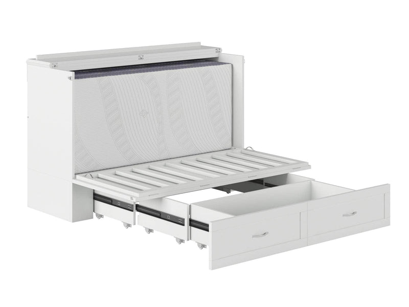 AFI Furnishings Murphy Cabinet Bed Hamilton Murphy Cabinet Bed Chest with 6" Gel Memory Foam Mattress, Storage Drawer and Built-in Charger - Available in 4 Colours and 3 Sizes