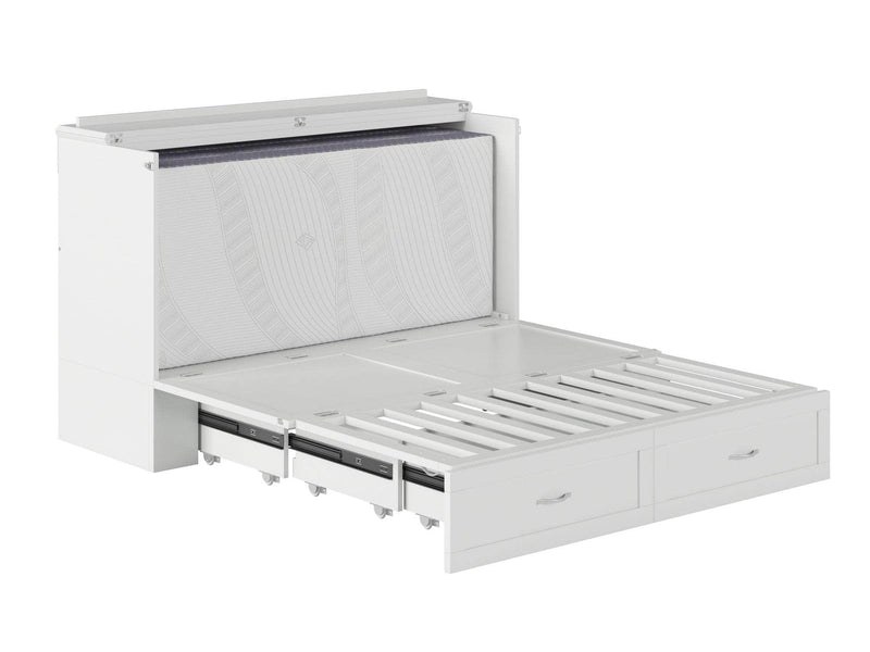 AFI Furnishings Murphy Cabinet Bed Hamilton Murphy Cabinet Bed Chest with 6" Gel Memory Foam Mattress, Storage Drawer and Built-in Charger - Available in 4 Colours and 3 Sizes