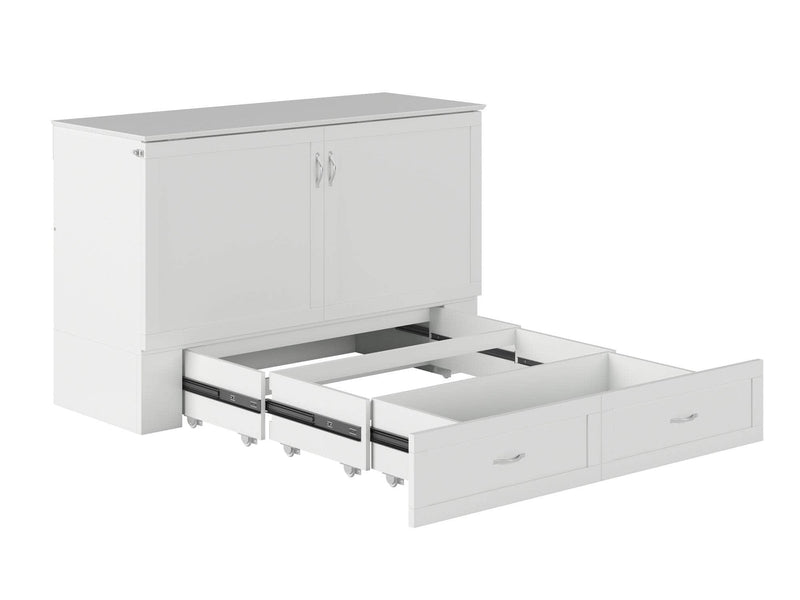 AFI Furnishings Murphy Cabinet Bed Hamilton Murphy Cabinet Bed Chest with 6" Gel Memory Foam Mattress, Storage Drawer and Built-in Charger - Available in 4 Colours and 3 Sizes