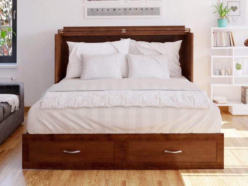 AFI Furnishings Murphy Cabinet Bed Hamilton Murphy Cabinet Bed Chest with 6" Gel Memory Foam Mattress, Storage Drawer and Built-in Charger - Available in 4 Colours and 3 Sizes