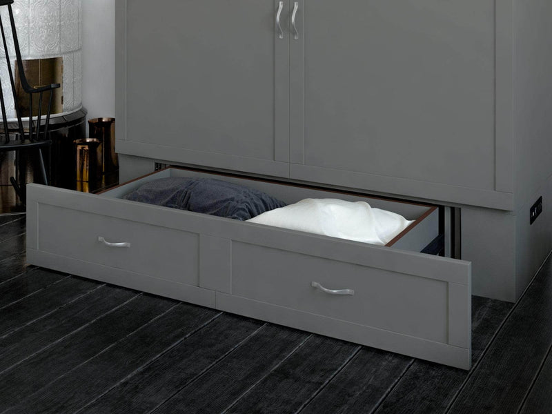 AFI Furnishings Murphy Cabinet Bed Hamilton Murphy Cabinet Bed Chest with 6" Gel Memory Foam Mattress, Storage Drawer and Built-in Charger - Available in 4 Colours and 3 Sizes