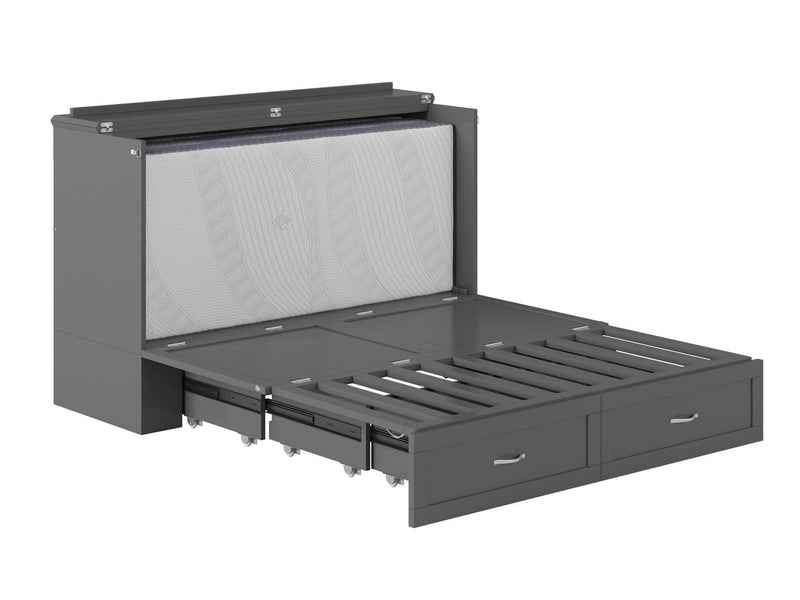 AFI Furnishings Murphy Cabinet Bed Hamilton Murphy Cabinet Bed Chest with 6" Gel Memory Foam Mattress, Storage Drawer and Built-in Charger - Available in 4 Colours and 3 Sizes