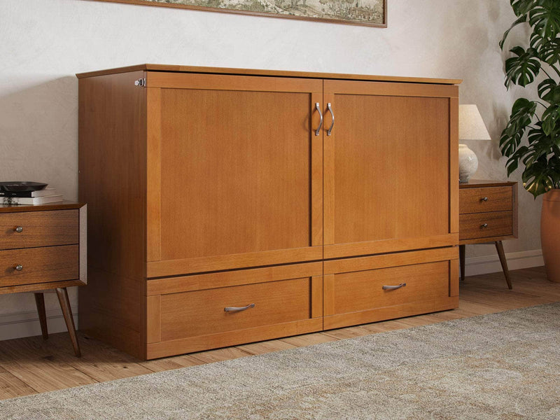 AFI Furnishings Murphy Cabinet Bed Hamilton Murphy Cabinet Bed Chest with 6" Gel Memory Foam Mattress, Storage Drawer and Built-in Charger - Available in 4 Colours and 3 Sizes