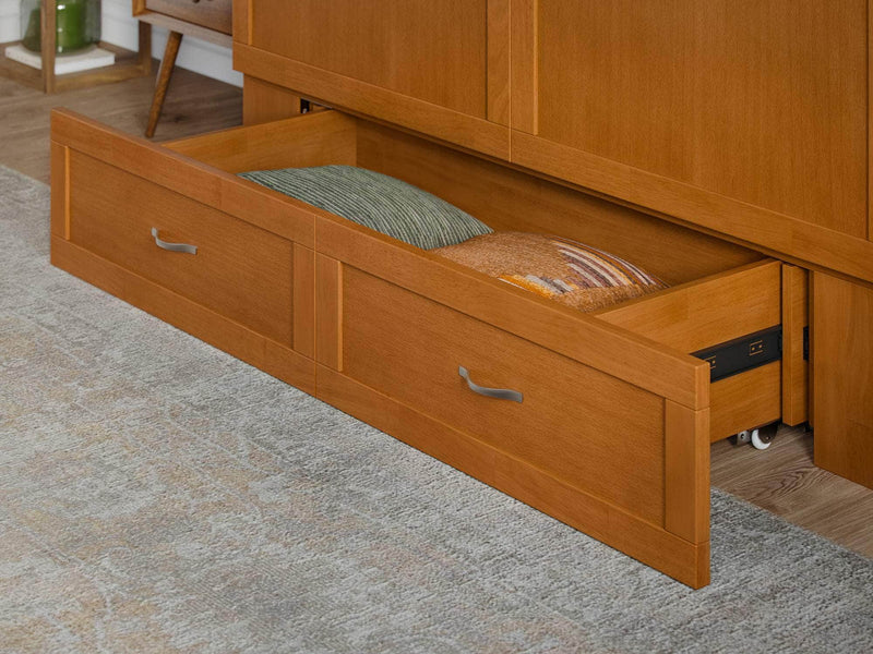 AFI Furnishings Murphy Cabinet Bed Hamilton Murphy Cabinet Bed Chest with 6" Gel Memory Foam Mattress, Storage Drawer and Built-in Charger - Available in 4 Colours and 3 Sizes