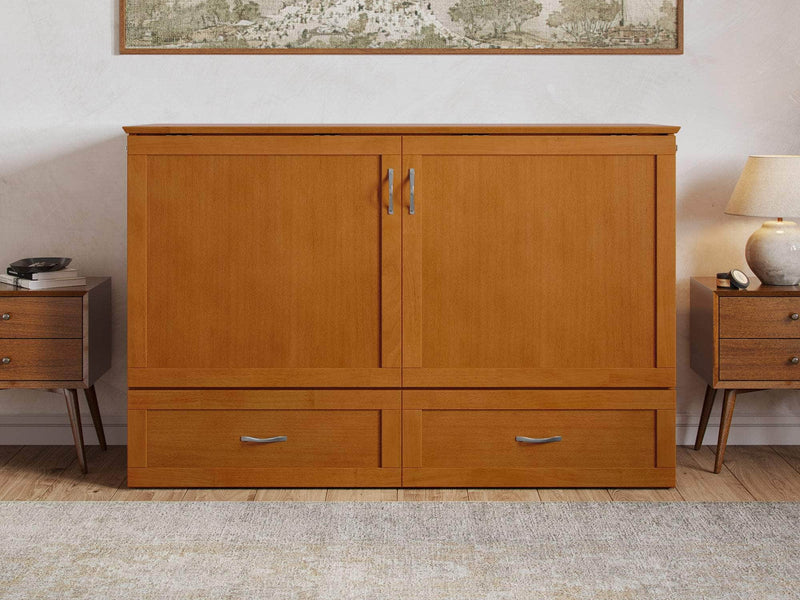 AFI Furnishings Murphy Cabinet Bed Hamilton Murphy Cabinet Bed Chest with 6" Gel Memory Foam Mattress, Storage Drawer and Built-in Charger - Available in 4 Colours and 3 Sizes