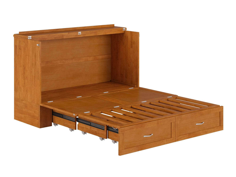 AFI Furnishings Murphy Cabinet Bed Hamilton Murphy Cabinet Bed Chest with 6" Gel Memory Foam Mattress, Storage Drawer and Built-in Charger - Available in 4 Colours and 3 Sizes