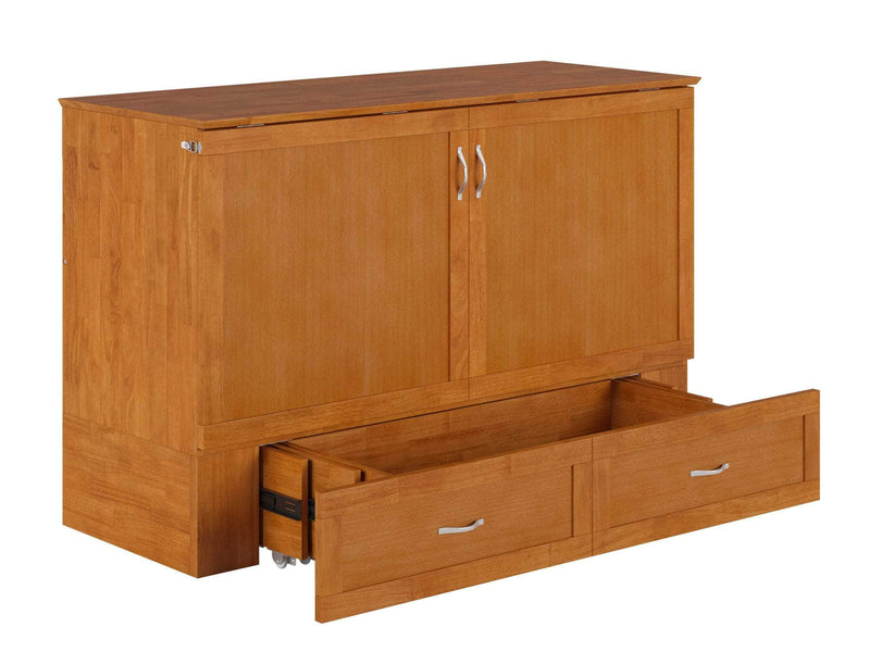 AFI Furnishings Murphy Cabinet Bed Hamilton Murphy Cabinet Bed Chest with 6" Gel Memory Foam Mattress, Storage Drawer and Built-in Charger - Available in 4 Colours and 3 Sizes