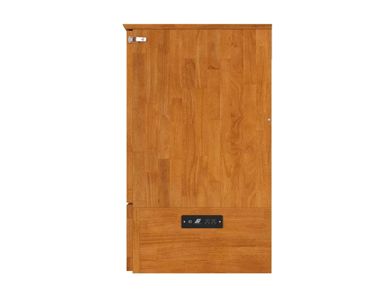 AFI Furnishings Murphy Cabinet Bed Hamilton Murphy Cabinet Bed Chest with 6" Gel Memory Foam Mattress, Storage Drawer and Built-in Charger - Available in 4 Colours and 3 Sizes