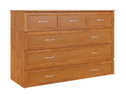 AFI Furnishings Murphy Cabinet Bed Light Toffee / Queen Northfield Murphy Cabinet Bed Chest with 6" Gel Memory Foam Mattress, Storage Drawer and Built-in Charger - Available in 6 Colours and 3 Sizes