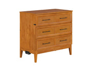 AFI Furnishings Murphy Cabinet Bed Light Toffee / Twin Santa Fe Murphy Bed Chest with 6" Gel Memory Foam Mattress and Built-in Charger - Available in 4 Colours and 3 Sizes