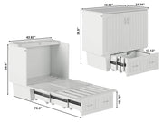 AFI Furnishings Murphy Cabinet Bed Nantucket Murphy Cabinet Bed Chest with 6" Gel Memory Foam Mattress, Storage Drawer and Built-in Charger - Available in 4 Colours and 3 Sizes