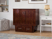 AFI Furnishings Murphy Cabinet Bed Nantucket Murphy Cabinet Bed Chest with 6" Gel Memory Foam Mattress, Storage Drawer and Built-in Charger - Available in 4 Colours and 3 Sizes