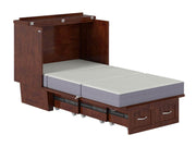 AFI Furnishings Murphy Cabinet Bed Nantucket Murphy Cabinet Bed Chest with 6" Gel Memory Foam Mattress, Storage Drawer and Built-in Charger - Available in 4 Colours and 3 Sizes
