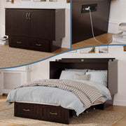 AFI Furnishings Murphy Cabinet Bed Nantucket Murphy Cabinet Bed Chest with 6" Gel Memory Foam Mattress, Storage Drawer and Built-in Charger - Available in 4 Colours and 3 Sizes