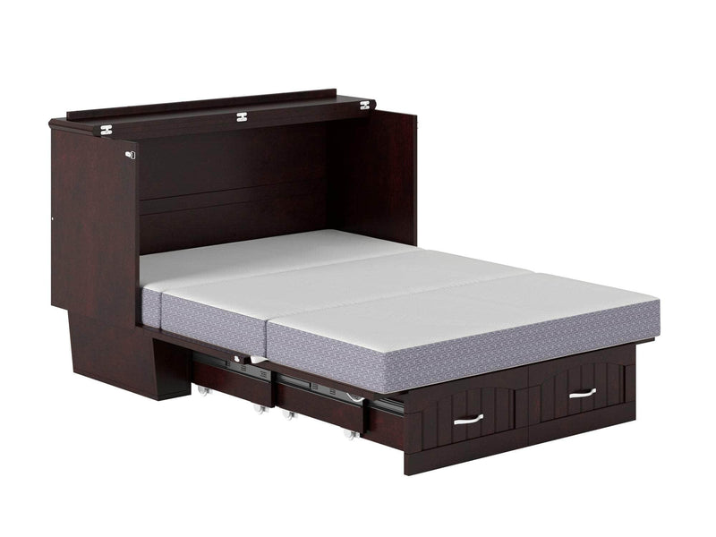 AFI Furnishings Murphy Cabinet Bed Nantucket Murphy Cabinet Bed Chest with 6" Gel Memory Foam Mattress, Storage Drawer and Built-in Charger - Available in 4 Colours and 3 Sizes