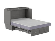 AFI Furnishings Murphy Cabinet Bed Nantucket Murphy Cabinet Bed Chest with 6" Gel Memory Foam Mattress, Storage Drawer and Built-in Charger - Available in 4 Colours and 3 Sizes