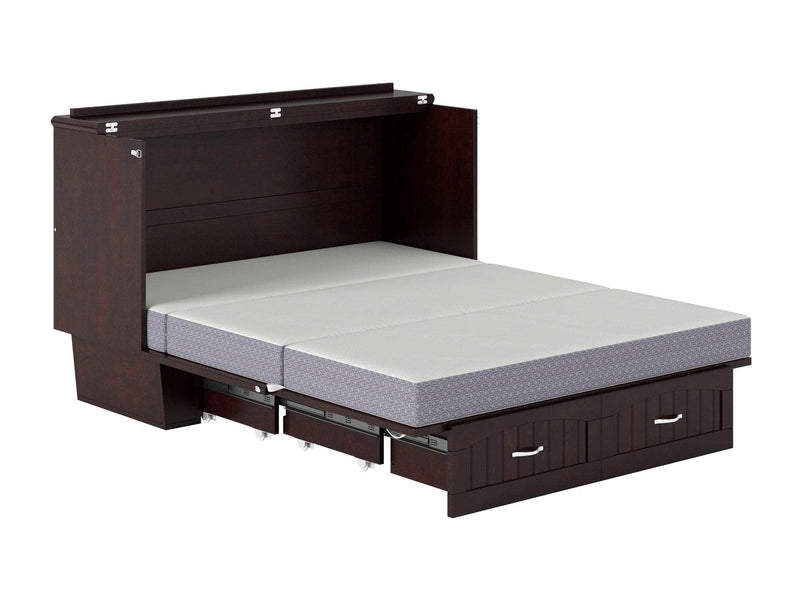 AFI Furnishings Murphy Cabinet Bed Nantucket Murphy Cabinet Bed Chest with 6" Gel Memory Foam Mattress, Storage Drawer and Built-in Charger - Available in 4 Colours and 3 Sizes