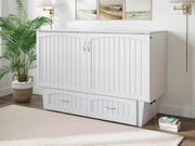 AFI Furnishings Murphy Cabinet Bed Nantucket Murphy Cabinet Bed Chest with 6" Gel Memory Foam Mattress, Storage Drawer and Built-in Charger - Available in 4 Colours and 3 Sizes