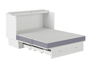 AFI Furnishings Murphy Cabinet Bed Nantucket Murphy Cabinet Bed Chest with 6" Gel Memory Foam Mattress, Storage Drawer and Built-in Charger - Available in 4 Colours and 3 Sizes