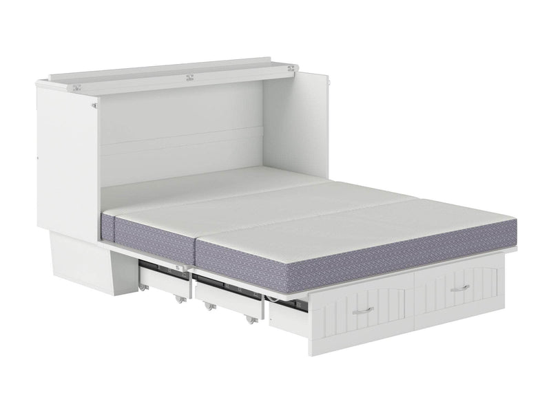 AFI Furnishings Murphy Cabinet Bed Nantucket Murphy Cabinet Bed Chest with 6" Gel Memory Foam Mattress, Storage Drawer and Built-in Charger - Available in 4 Colours and 3 Sizes