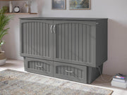 AFI Furnishings Murphy Cabinet Bed Nantucket Murphy Cabinet Bed Chest with 6" Gel Memory Foam Mattress, Storage Drawer and Built-in Charger - Available in 4 Colours and 3 Sizes