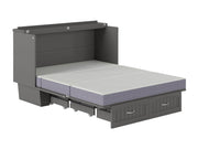AFI Furnishings Murphy Cabinet Bed Nantucket Murphy Cabinet Bed Chest with 6" Gel Memory Foam Mattress, Storage Drawer and Built-in Charger - Available in 4 Colours and 3 Sizes