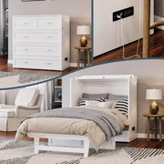 AFI Furnishings Murphy Cabinet Bed Northfield Murphy Cabinet Bed Chest with 6" Gel Memory Foam Mattress, Storage Drawer and Built-in Charger - Available in 6 Colours and 3 Sizes
