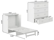 AFI Furnishings Murphy Cabinet Bed Northfield Murphy Cabinet Bed Chest with 6" Gel Memory Foam Mattress, Storage Drawer and Built-in Charger - Available in 6 Colours and 3 Sizes